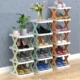New Arrival Stackable Shoe Rack Multi layer Storage Shoes Shelf Box Plastic Space Saving Cabinet Shoes